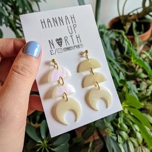 2/$25 Iridescent celestial quartz clay earrings